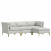 Zara 4 PC Ottoman Sectional -Cheap Interior Store webimage 601181712 VELVET LIGHT GREY BRASS jpg