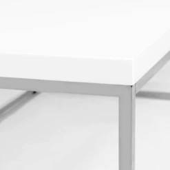 Cory Rectangle Coffee Table - White/Silver -Cheap Interior Store webimage 602140178 DTL2